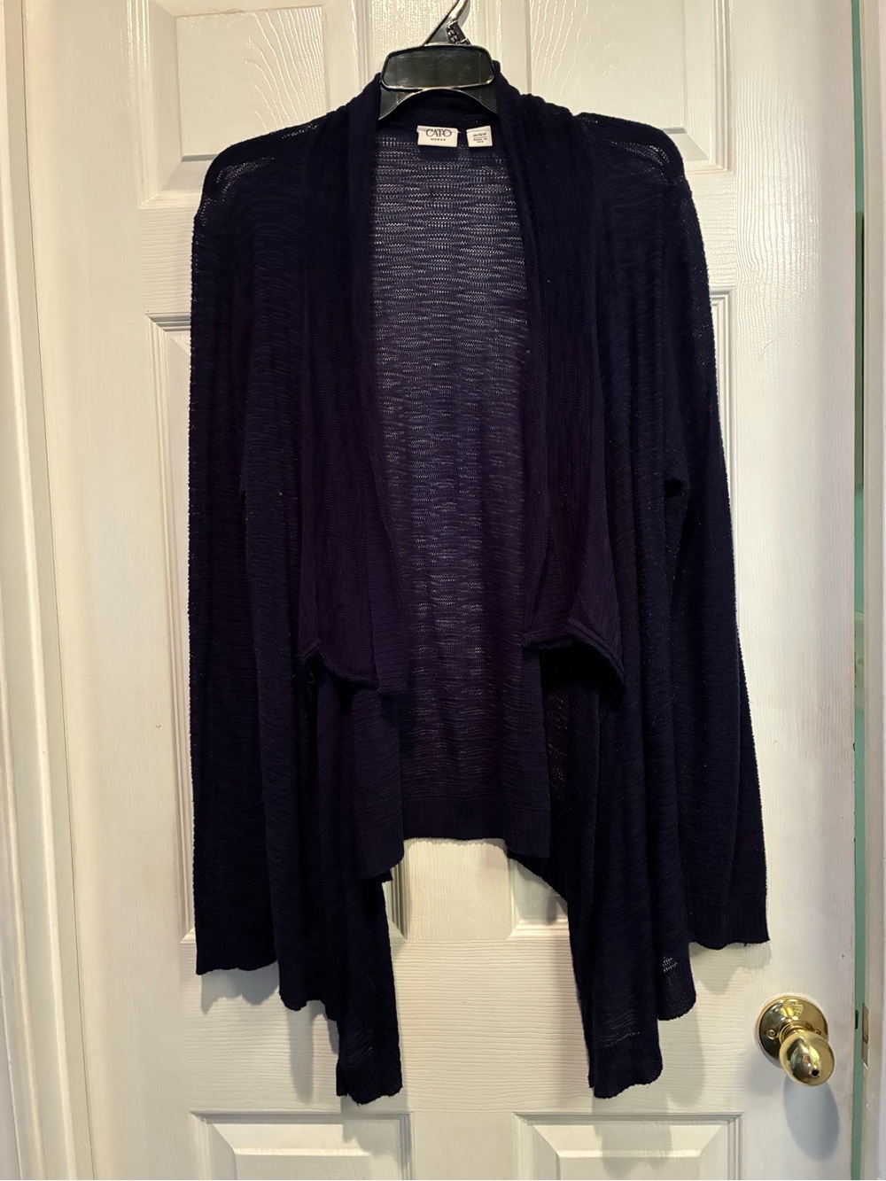 Cato Lightweight Open-Front Cardigan Sweater - Navy